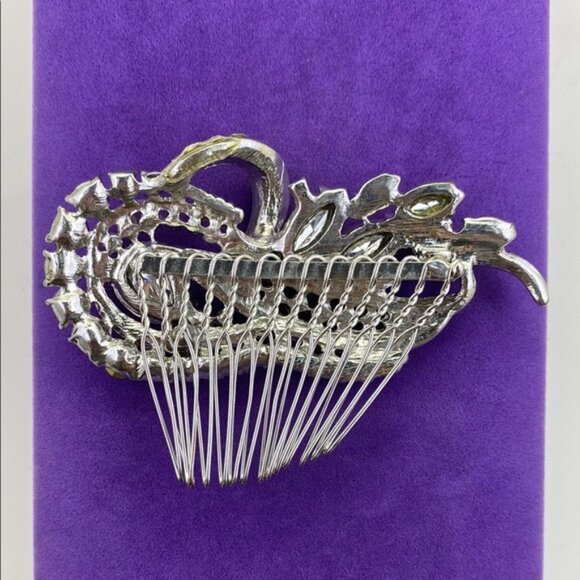 Elegant Silver Rhinestone Wedding Hair Comb - Picture 2 of 4